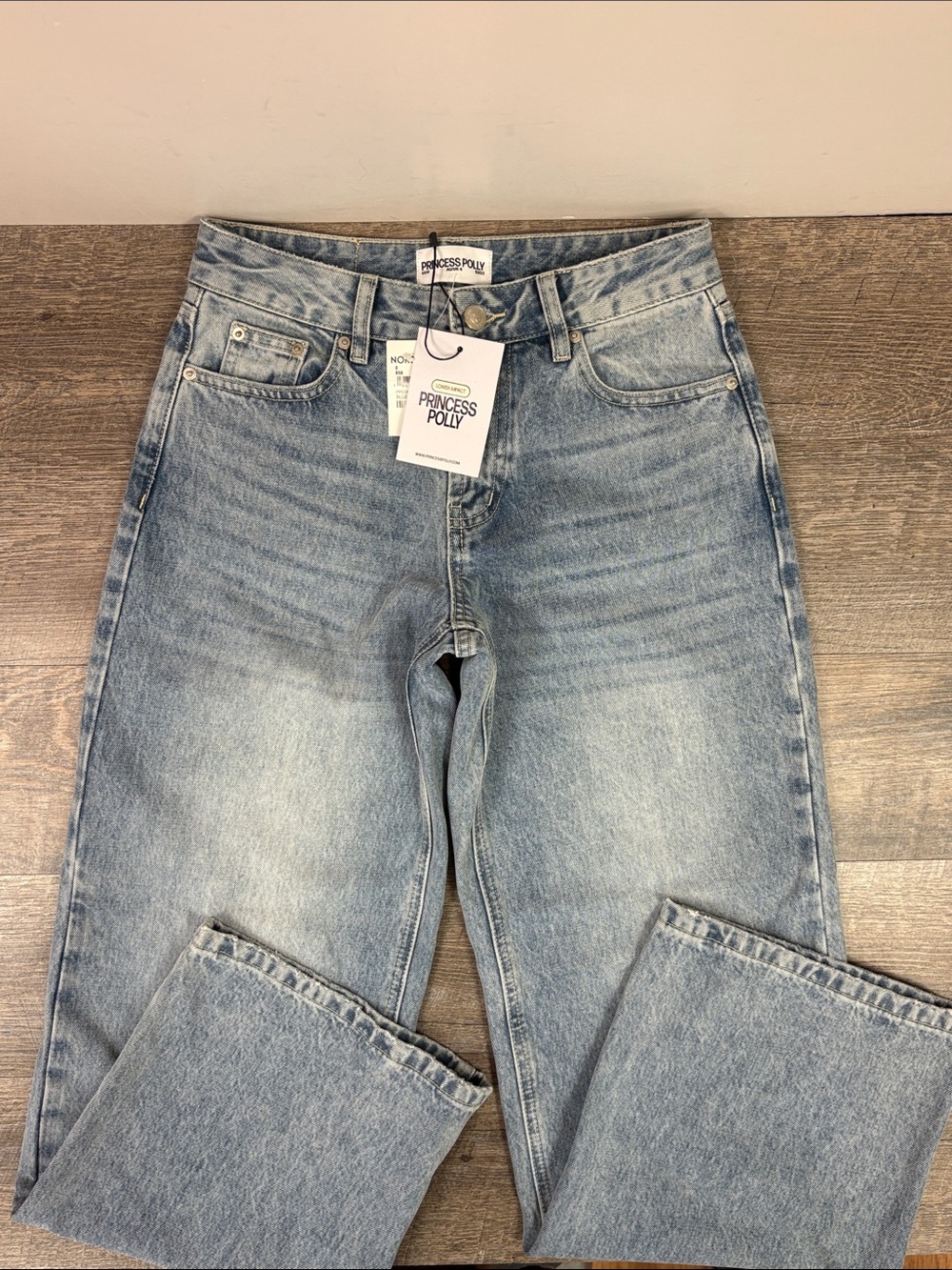 Princess Polly Light Wash Wide Leg Jeans NWT Women’s US 0 / AU 4